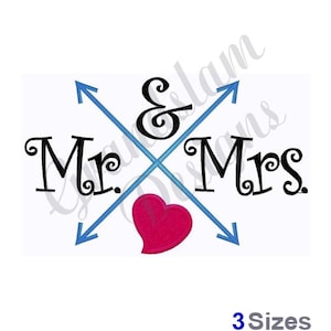 Mr & Mrs Wedding -Machine Embroidery Design, Embroidery Designs, Machine Embroidery, Embroidery Patterns, Embroidery Files, Instant Download