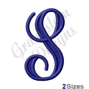 Vine Monogram Letter S - Machine Embroidery Design