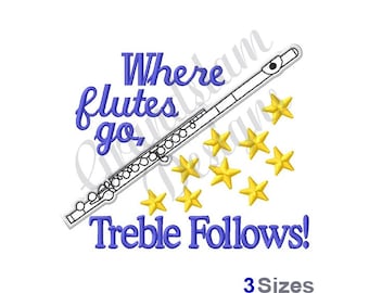 Where Flutes Go - Machine Embroidery Design