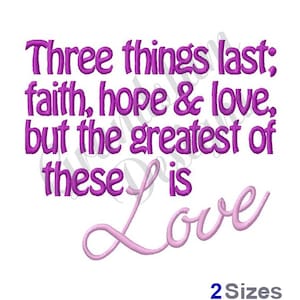 Faith Hope Love - Machine Embroidery Design, Embroidery Designs, Machine Embroidery, Embroidery Patterns, Embroidery Files, Instant Download