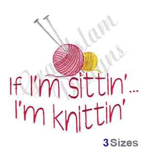 Sittin & Knittin - Machine Embroidery Design