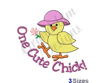 One Cute Chick - Machine Embroidery Design, Embroidery Designs, Machine Embroidery, Embroidery Patterns, Embroidery Files, Instant Download