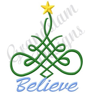 Believe Christmas Tree - Machine Embroidery Design