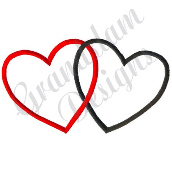 Two Hearts - Machine Embroidery Design, Embroidery Designs, Machine Embroidery, Embroidery Patterns, Embroidery Files, Instant Download