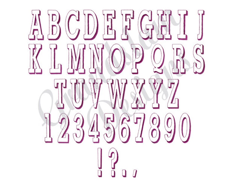 Shadow Embroidery Font