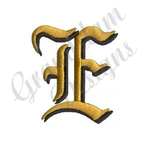 Old English Letter E - Machine Embroidery Design
