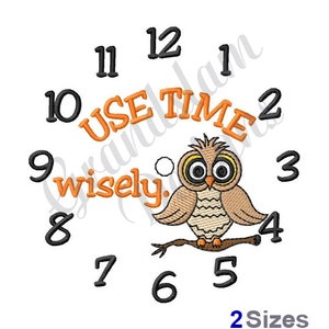 Owl Clock Face - Machine Embroidery Design