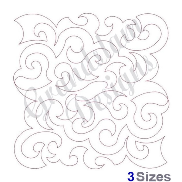 Waves Block Continuous Stitch Quilt Block - Machine Embroidery Design, Embroidery, Embroidery Patterns, Embroidery Files, Instant Download