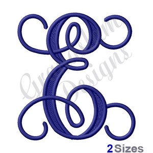 Vining Monogram Letter E - Machine Embroidery Design