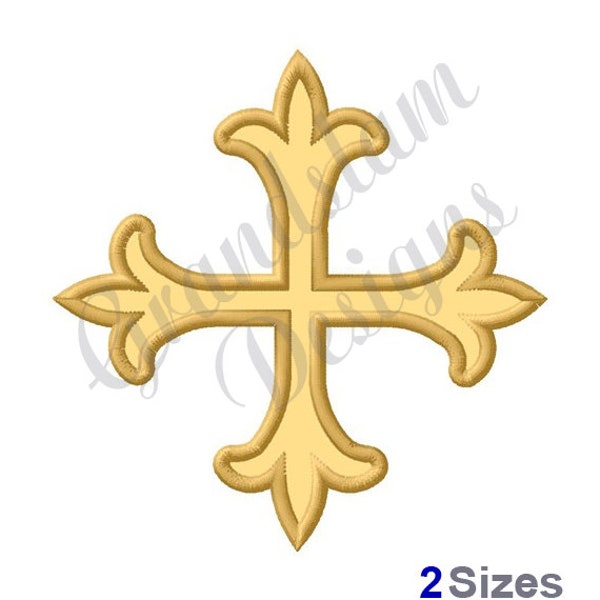 Cross Fleur De Lis - Machine Embroidery Design