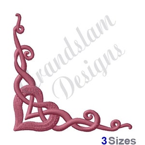 Heart Corner Machine Embroidery Design image 1