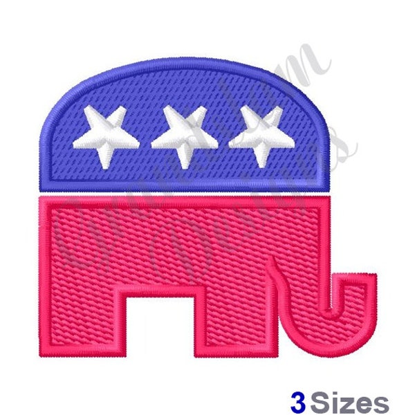 Republican Elephant - Machine Embroidery Design