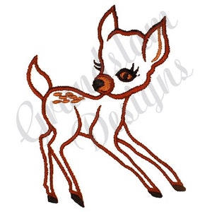Fawn Outline Baby Deer - Machine Embroidery Design