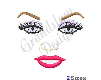 Doll Face - Machine Embroidery Design, Embroidery Designs, Machine Embroidery, Embroidery Patterns, Embroidery Files, Instant Download
