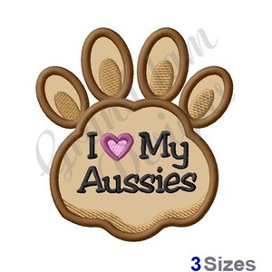 Love My Aussies - Machine Embroidery Design, Embroidery Designs, Machine Embroidery, Embroidery Patterns, Embroidery Files, Instant Download
