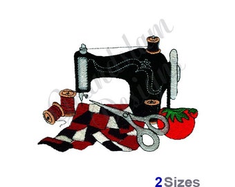 Sewing Machine And Quilt -Machine Embroidery Design, Embroidery Designs, Embroidery, Embroidery Patterns, Embroidery Files, Instant Download