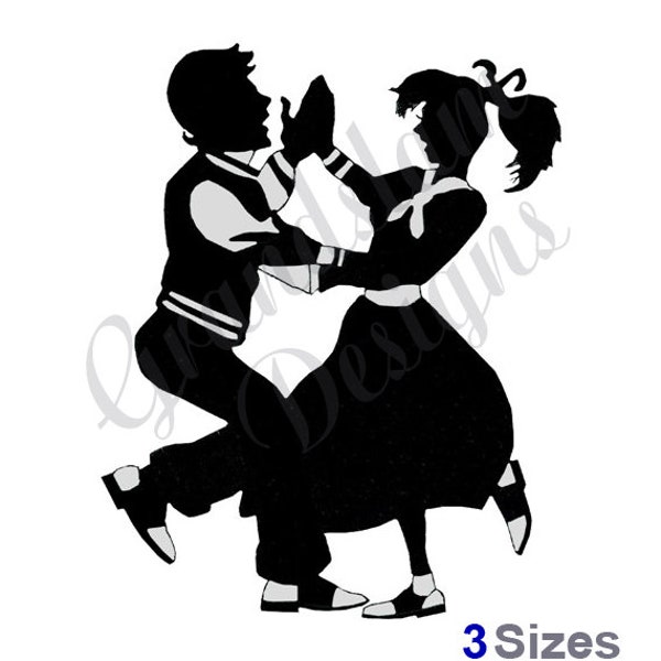 Jitterbug Dance Silhouette - Machine Embroidery Design