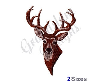 Whitetail Deer Head - Machine Embroidery Design, Embroidery Designs, Embroidery, Embroidery Patterns, Embroidery Files, Instant Download