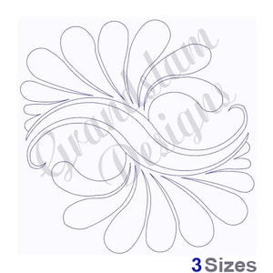 Feathers Outline Quilt Block - Machine Embroidery Design, Embroidery Designs, Embroidery Patterns, Embroidery Files, Instant Download