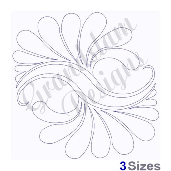 Feathers Outline Quilt Block - Machine Embroidery Design, Embroidery Designs, Embroidery Patterns, Embroidery Files, Instant Download