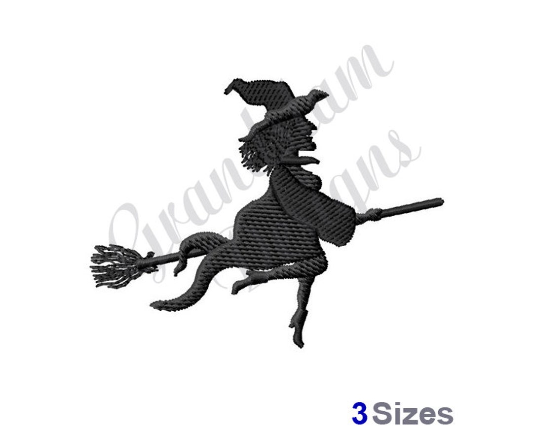 Witch Silhouette Machine Embroidery Design (instant Download) - Etsy