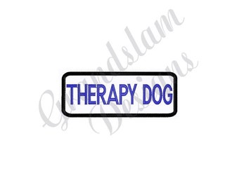 Patch therapiehond - machineborduurontwerp (digitale download)