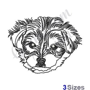 Morkie Face Outline - Machine Embroidery Design, Embroidery Designs, Embroidery, Embroidery Patterns, Embroidery Files, Instant Download