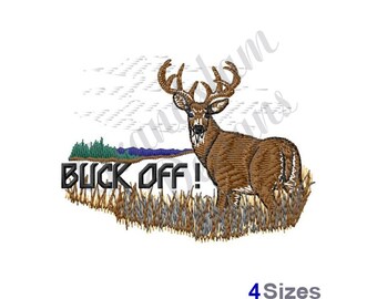 Deer Hunter Buck Off! - Machine Embroidery Design