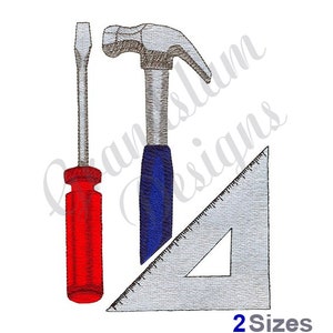 Hammer Screwdriver Quick Square  - Machine Embroidery Design