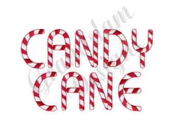 Candy Cane Letter S Machine Embroidery Design | Etsy