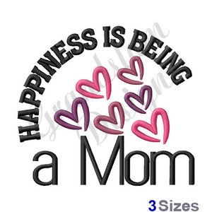 Happiness Is Mom  - Machine Embroidery Design