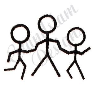 Stick People - Machine Embroidery Design