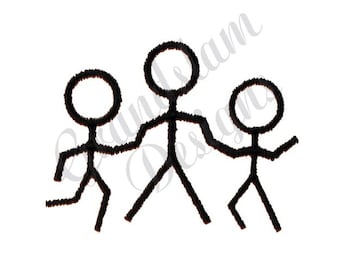 Stick People - Machine Embroidery Design