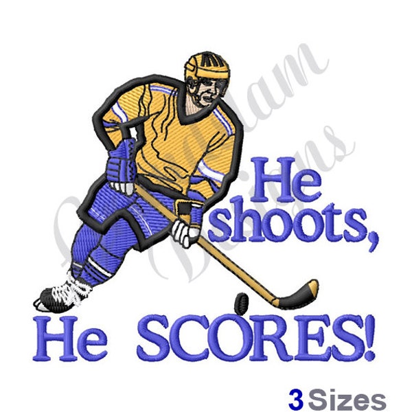 Ice Hockey Player Shoots Machine Embroidery Design, Embroidery Designs, Embroidery, Embroidery Patterns, Embroidery Files, Instant Download