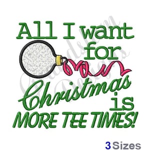 Christmas Golf Ornament - Machine Embroidery Design