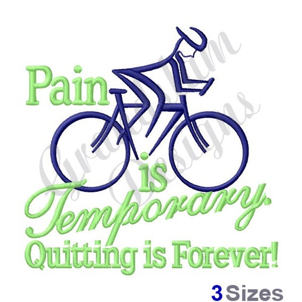 Bicycle Rider Outline Saying - Machine Embroidery Design