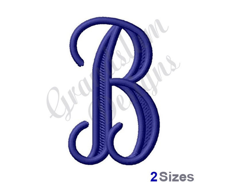 Vine Monogram Letter B Machine Embroidery Design Etsy