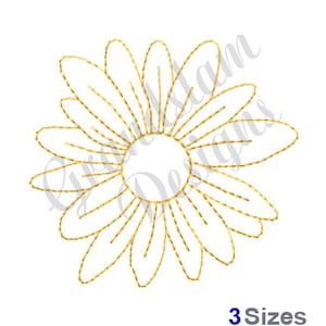 Blume Outline Redwork - Maschinenstickerei, Stickdatei, Stickmuster, Stickerei, Stickmuster, Stickdateien, sofort Download