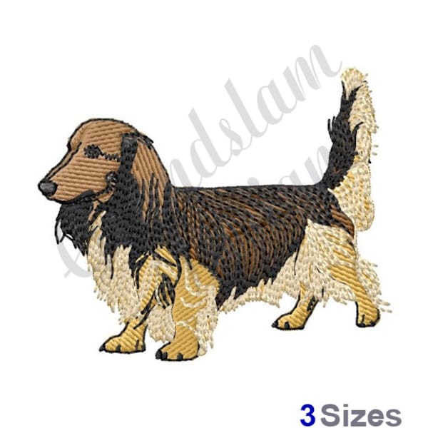 Long-Haired Dachshund - Machine Embroidery Design