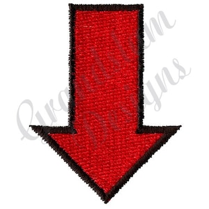May include: A red arrow pointing downwards with a black outline.