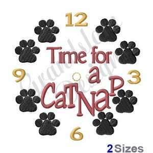 Time For A Catnap - Machine Embroidery Design
