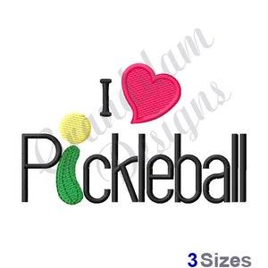 I Love Pickleball Machine Embroidery Design, Embroidery Designs, Machine Embroidery, Embroidery Patterns, Embroidery Files, Instant Download