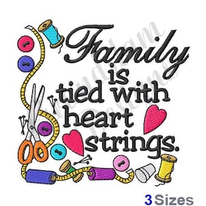Family/Heart Strings - Machine Embroidery Design