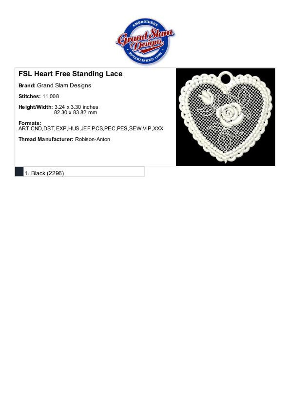 Fsl Heart Free Standing Lace - Free Standing Lace, Machine Embroidery ...
