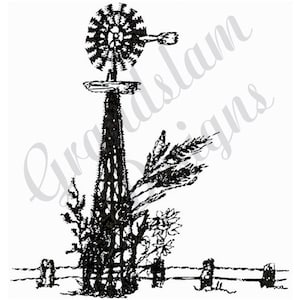 Windmill Outline - Machine Embroidery Design