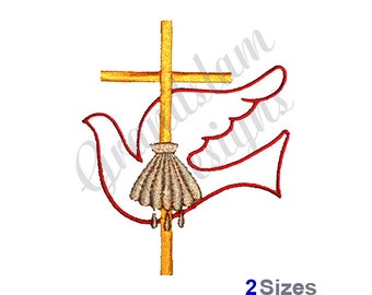 Baptism Cross & Dove - Machine Embroidery Design