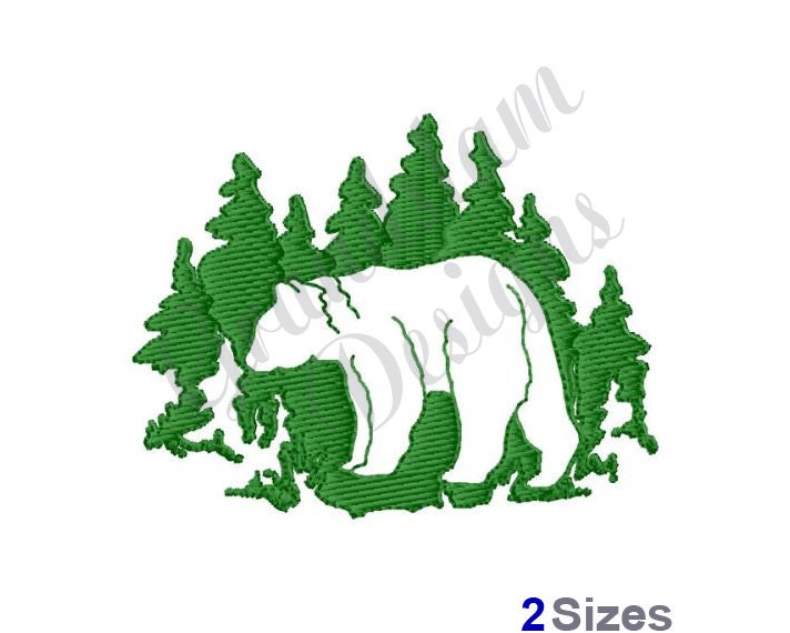 Bear Silhouette - Machine Embroidery Design - Etsy