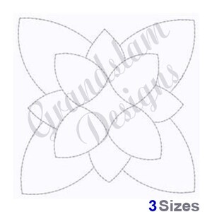 Blume Kontur Quilt, Maschinenstickerei, Stickmuster, Stickerei, Stickmuster, Stickdateien, sofort Download