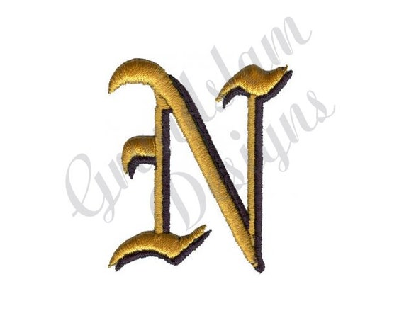 Old English Letter N Machine Embroidery Design - Etsy Sweden