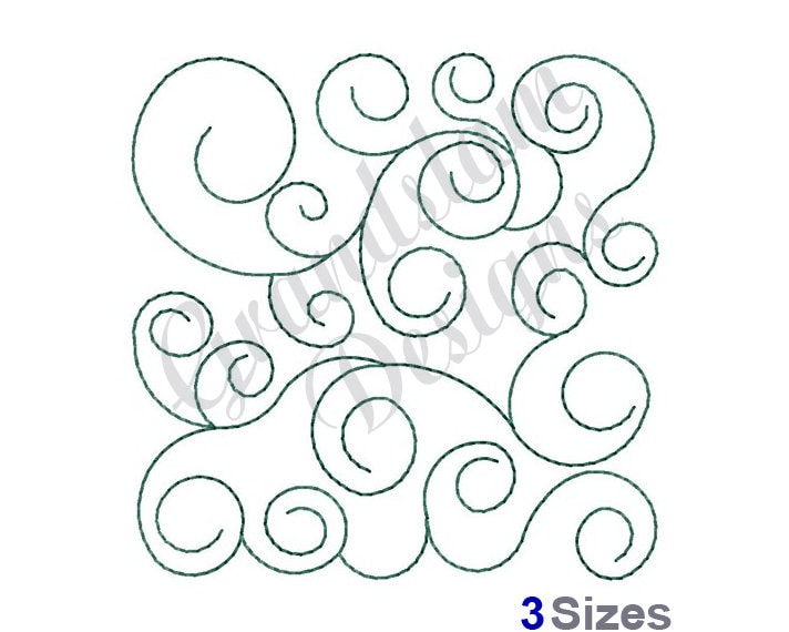 Quilting Swirls - Machine Embroidery Design, Embroidery Designs, Machine Embroidery, Embroidery Patterns, Embroidery Files, Instant Download